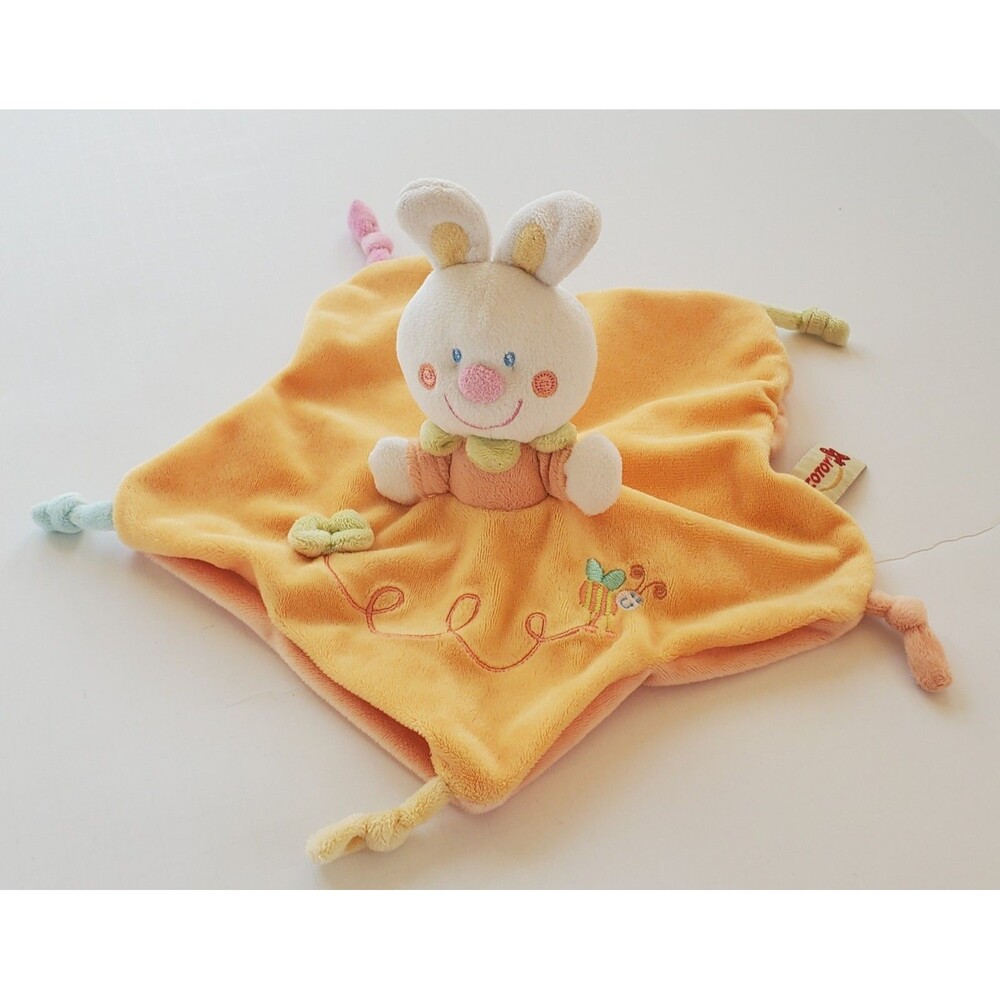 Nicotoy Doudou Plat Bunny Lovey Baby Security Blanket Plush Colorful Star Bee